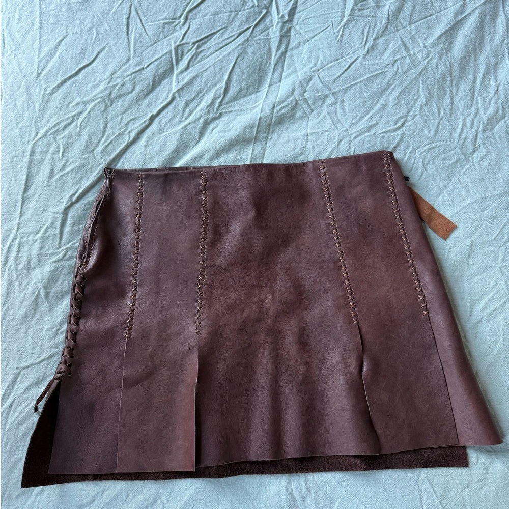 Brown Leather Skirt